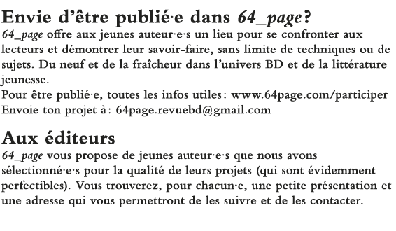 Envie d être publié e dans 64_page   64_page offre aux jeunes auteur e s un lieu pour se confronter aux lecteurs et d   