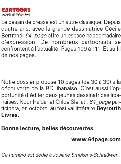 Le dessin de presse est un autre classique  Depuis quatre ans, avec la grande dessinatrice Cécile Bertrand, 64_page o   